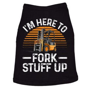 Funny Forklift Art For Women Certified Forklift Drivers Doggie Tank