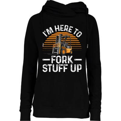 Funny Forklift Art For Women Certified Forklift Drivers Womens Funnel Neck Pullover Hood