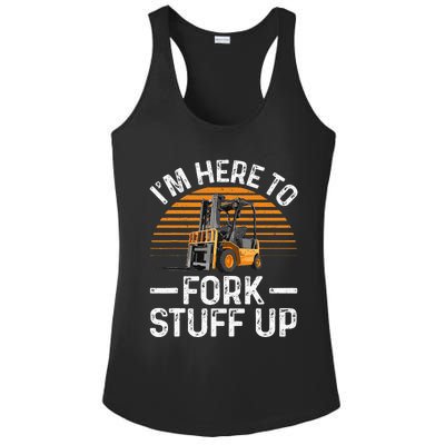 Funny Forklift Art For Women Certified Forklift Drivers Ladies PosiCharge Competitor Racerback Tank