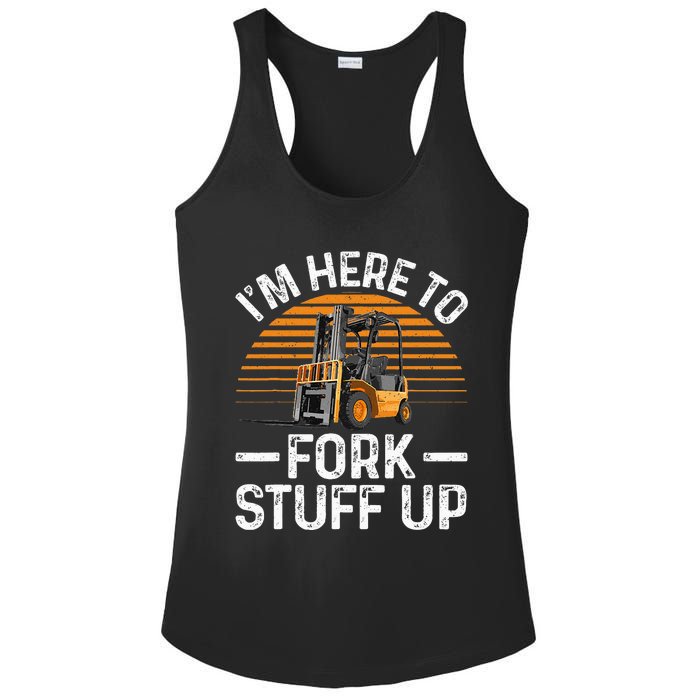 Funny Forklift Art For Women Certified Forklift Drivers Ladies PosiCharge Competitor Racerback Tank