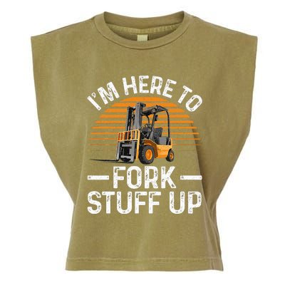 Funny Forklift Art For Women Certified Forklift Drivers Garment-Dyed Women's Muscle Tee