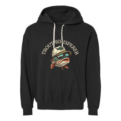 Fishing Fun Adventurous Trout Whisperer Garment-Dyed Fleece Hoodie