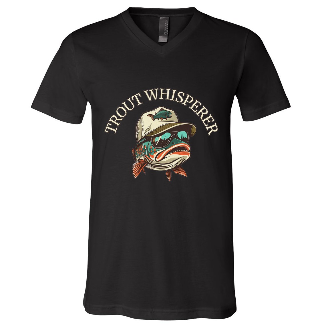 Fishing Fun Adventurous Trout Whisperer V-Neck T-Shirt