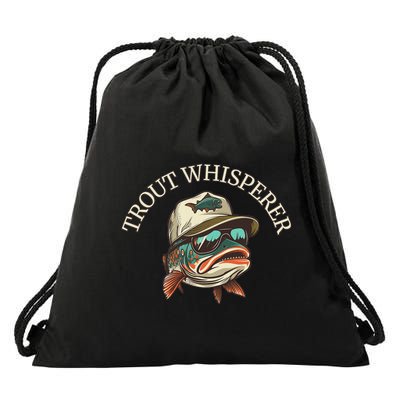 Fishing Fun Adventurous Trout Whisperer Drawstring Bag