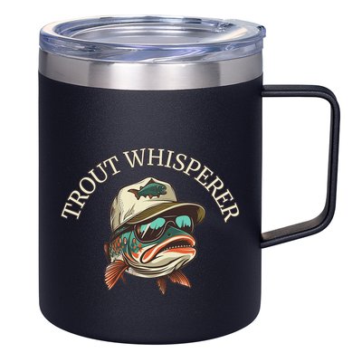 Fishing Fun Adventurous Trout Whisperer 12oz Stainless Steel Coffee Mug