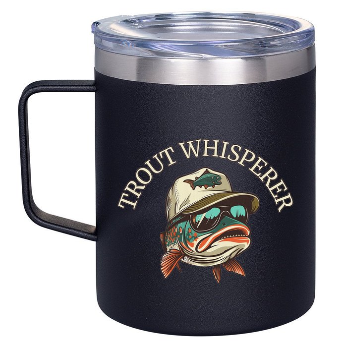 Fishing Fun Adventurous Trout Whisperer 12oz Stainless Steel Coffee Mug
