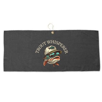 Fishing Fun Adventurous Trout Whisperer Large Microfiber Waffle Golf Towel