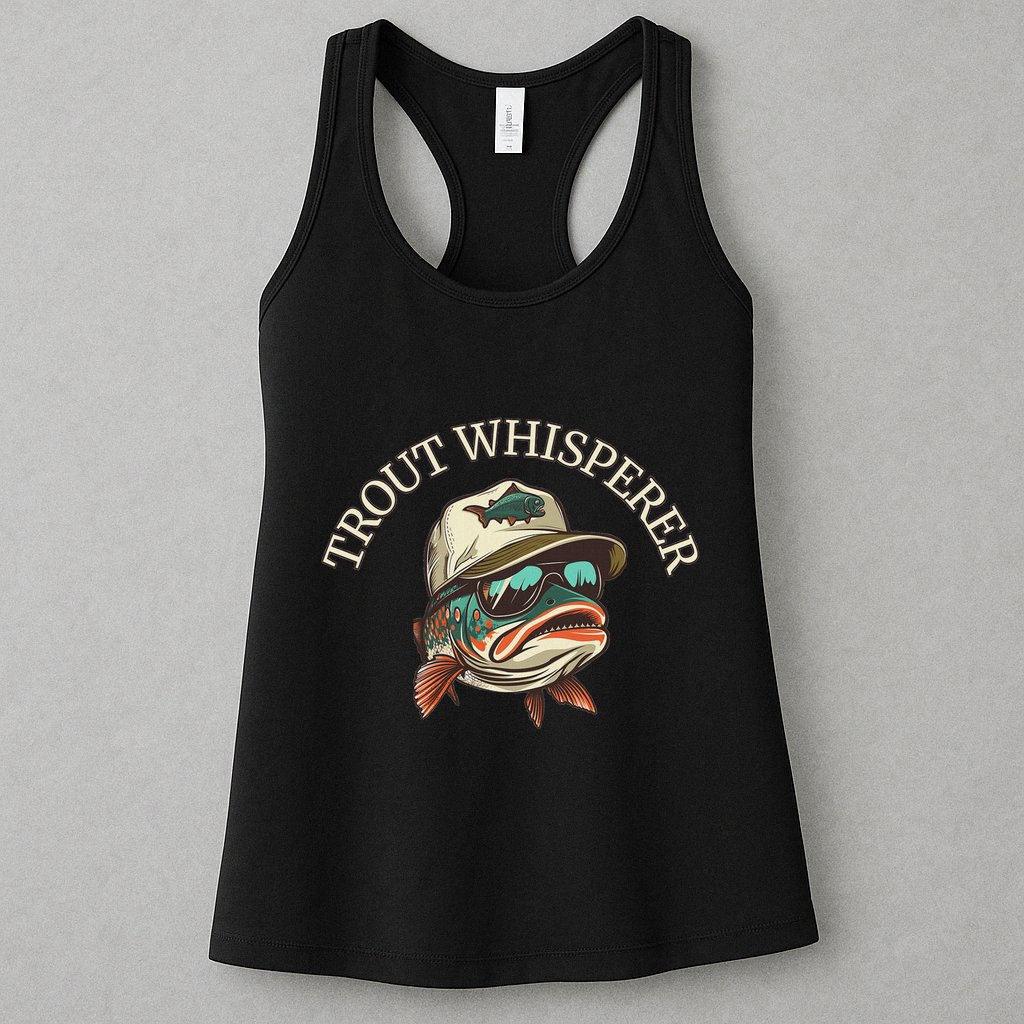 Fishing Fun Adventurous Trout Whisperer Womens Tank Top