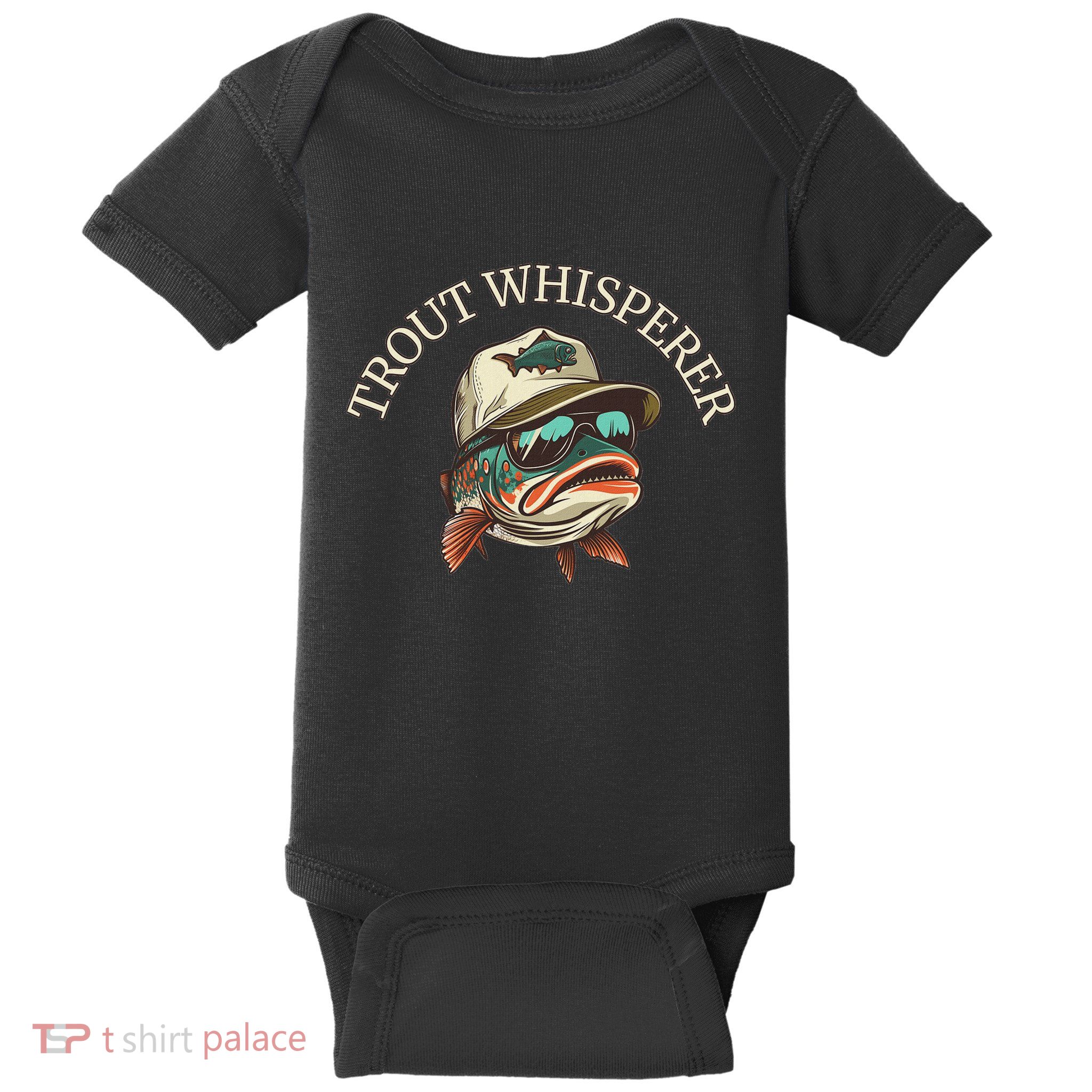 Fishing Fun Adventurous Trout Whisperer Baby Bodysuit