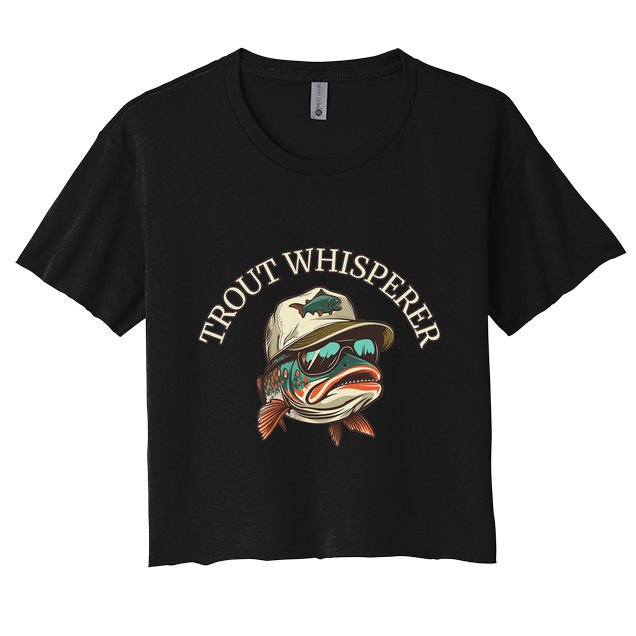 Fishing Fun Adventurous Trout Whisperer Crop Top