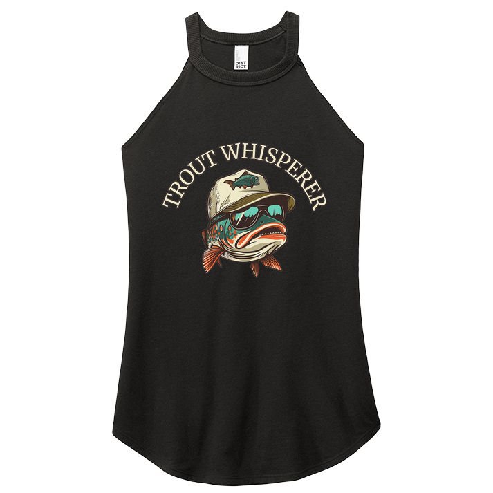 Fishing Fun Adventurous Trout Whisperer Women's Perfect Tri Rocker Tank