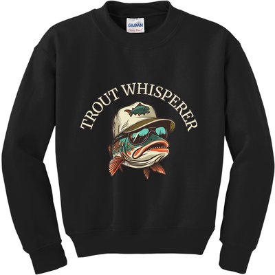 Fishing Fun Adventurous Trout Whisperer Kids Sweatshirt