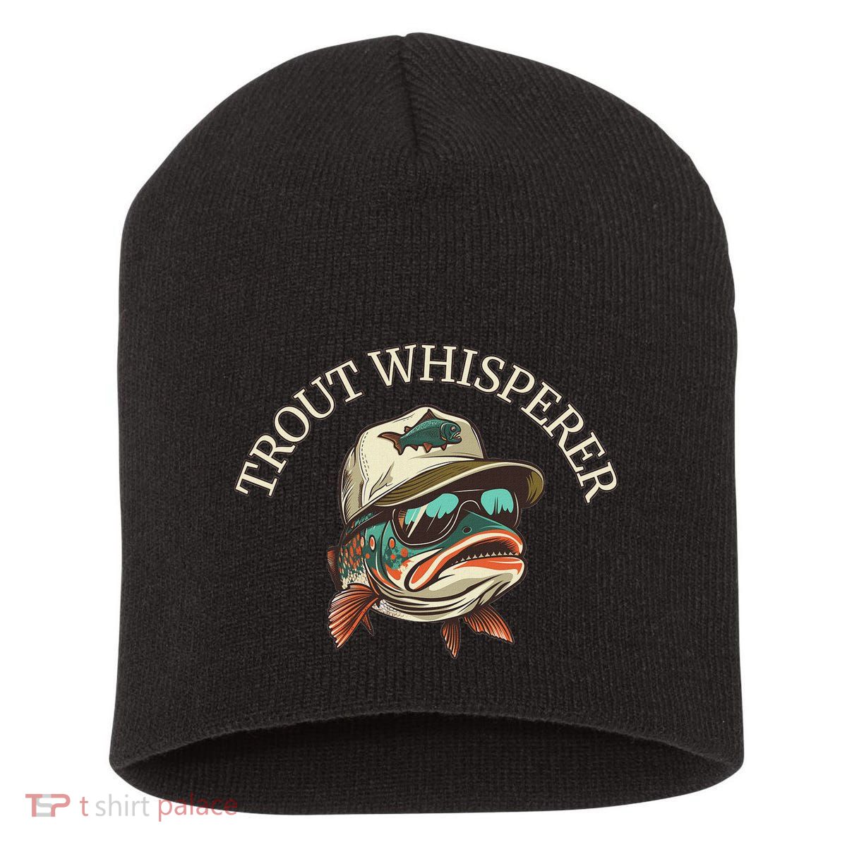 Fishing Fun Adventurous Trout Whisperer Short Acrylic Beanie