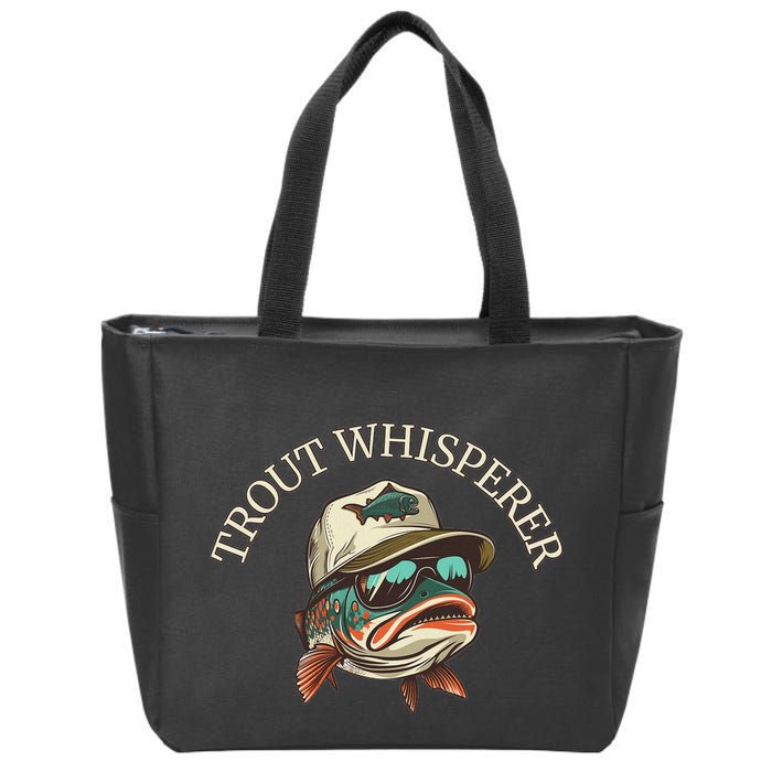 Fishing Fun Adventurous Trout Whisperer Zip Tote Bag