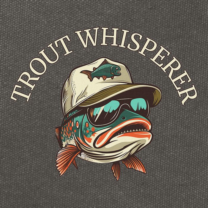 Fishing Fun Adventurous Trout Whisperer Cotton Canvas Backpack