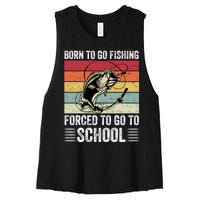 Funny Fishing Art For Men Women Fishing Fish Fisherman Women's Racerback Cropped Tank