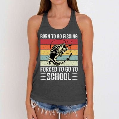 Funny Fishing Art For Men Women Fishing Fish Fisherman Women's Knotted Racerback Tank