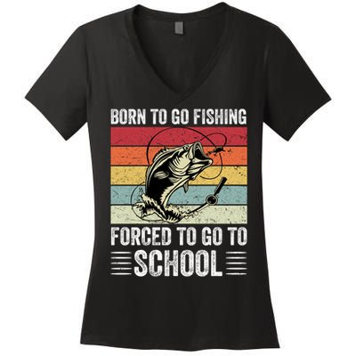 Funny Fishing Art For Men Women Fishing Fish Fisherman Women's V-Neck T-Shirt