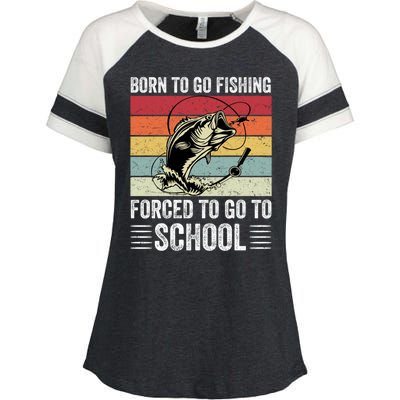 Funny Fishing Art For Men Women Fishing Fish Fisherman Enza Ladies Jersey Colorblock Tee