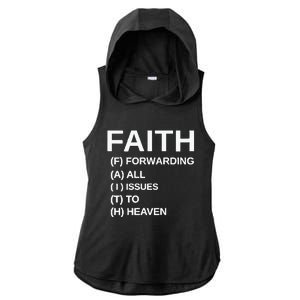 Faith Forwarding All Issues To Heaven Ladies PosiCharge Tri-Blend Wicking Draft Hoodie Tank