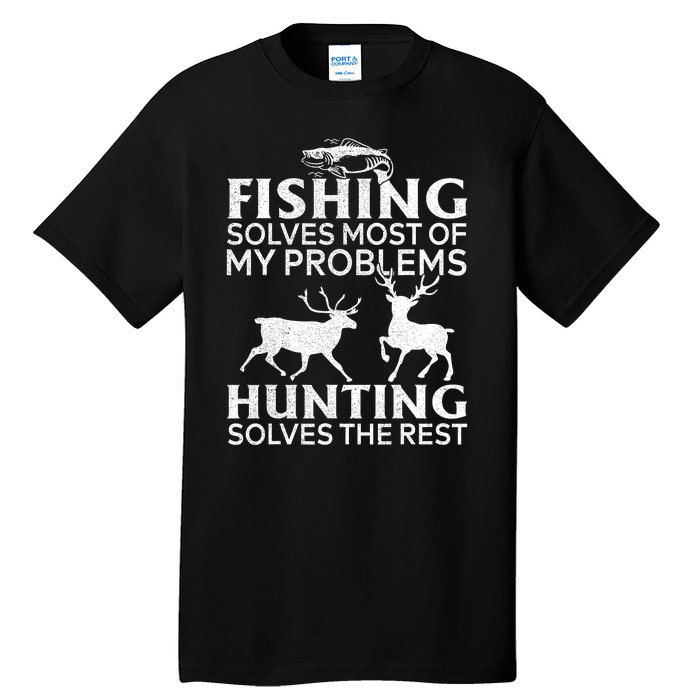 Funny Fishing And Hunting Gift Christmas Humor Hunter Cool Tall T-Shirt