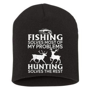 Funny Fishing And Hunting Gift Christmas Humor Hunter Cool Short Acrylic Beanie