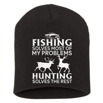 Funny Fishing And Hunting Gift Christmas Humor Hunter Cool Short Acrylic Beanie