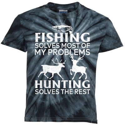 Funny Fishing And Hunting Gift Christmas Humor Hunter Cool Kids Tie-Dye T-Shirt