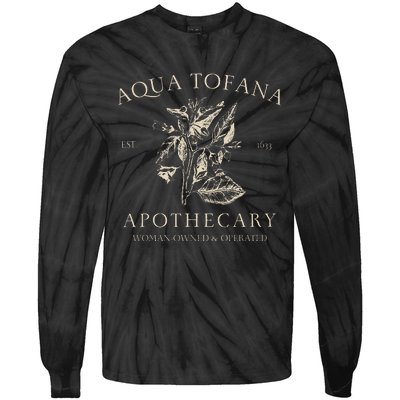 Funny Feminist Aqua Tofana Apothecary Vintage Design Tie-Dye Long Sleeve Shirt