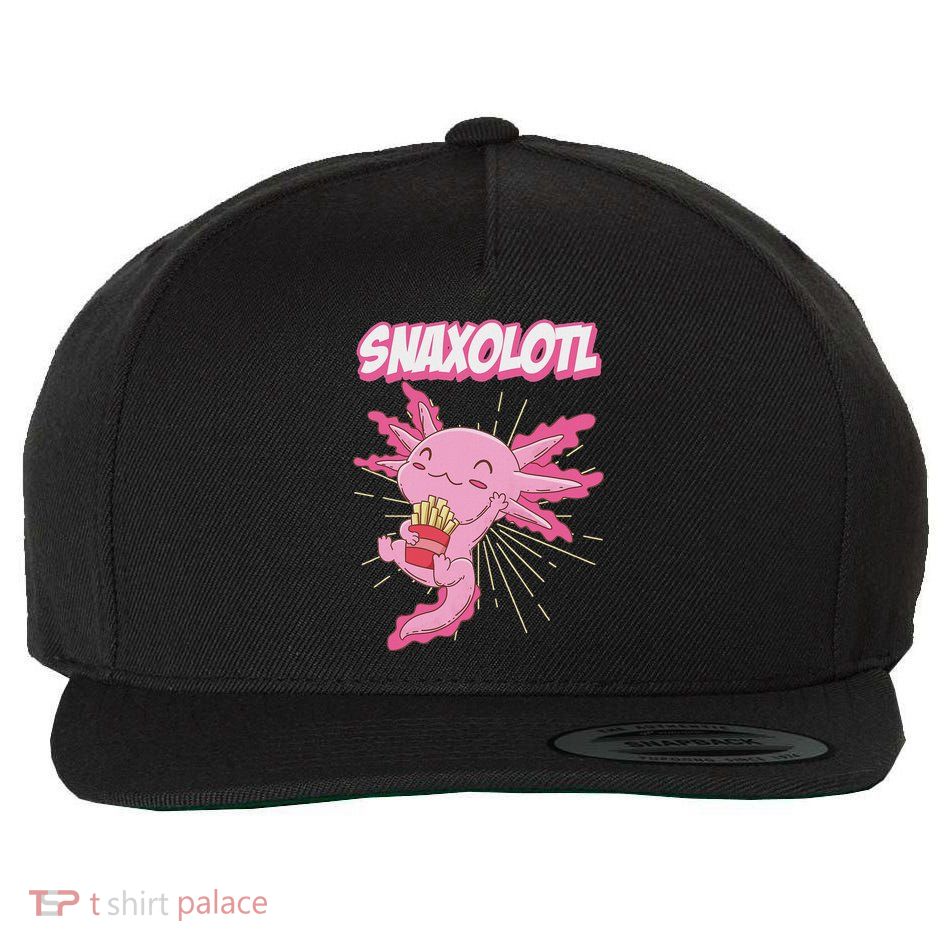 Fast Food Axolotl Snaxolotl Snackalotl Snacks Wool Snapback Cap