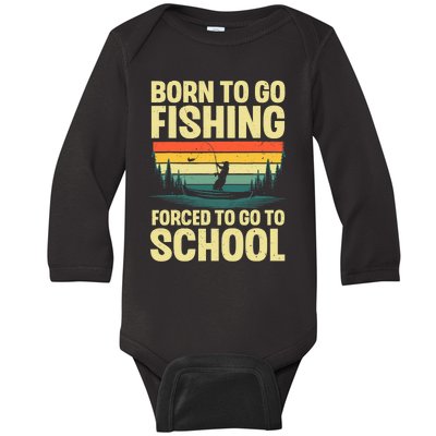 Funny Fishing Art For Men Women Fishing Fish Fisherman Baby Long Sleeve Bodysuit