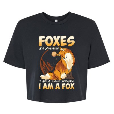 Fox Foxes Are Awesome Cute Fox Bella+Canvas Jersey Crop Tee