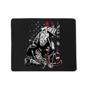 Fallen Fireman American Flag Thin Red Line Firefighter Mousepad