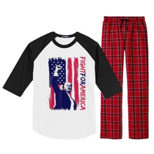 Fight For America Trump 2024 Raglan Sleeve Pajama Set