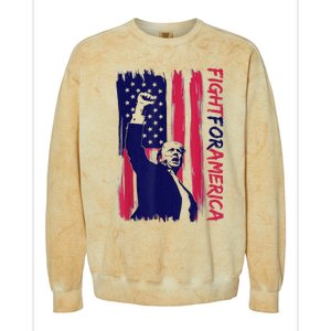 Fight For America Trump 2024 Colorblast Crewneck Sweatshirt