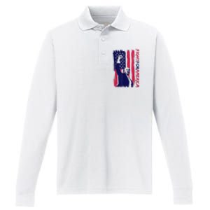 Fight For America Trump 2024 Performance Long Sleeve Polo