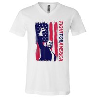 Fight For America Trump 2024 V-Neck T-Shirt