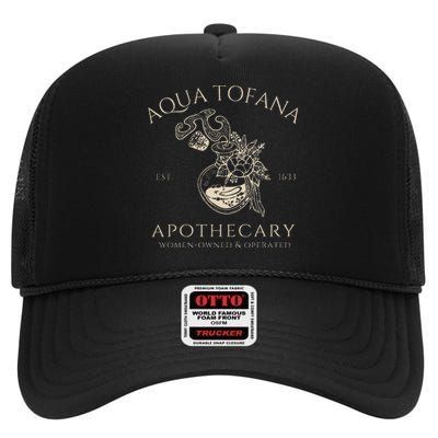 Funny Feminist Aqua Tofana Apothecary Vintage = High Crown Mesh Back Trucker Hat