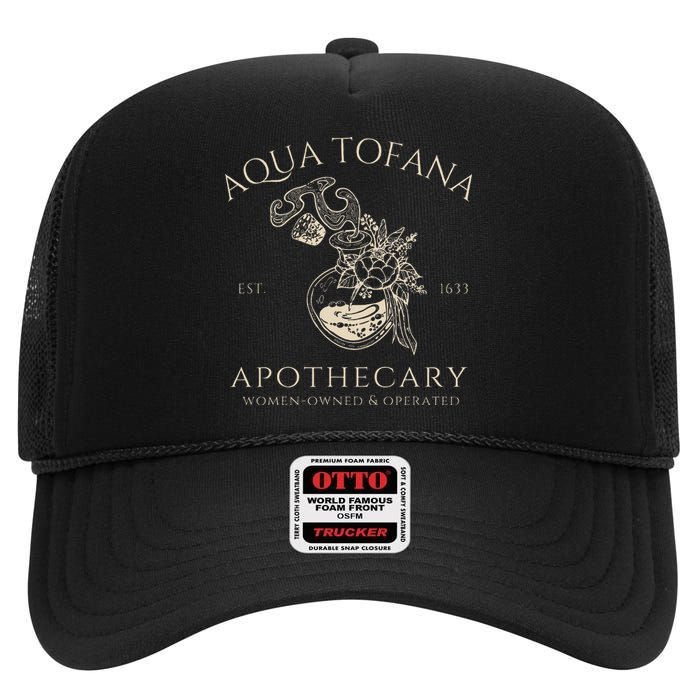 Funny Feminist Aqua Tofana Apothecary Vintage = High Crown Mesh Back Trucker Hat