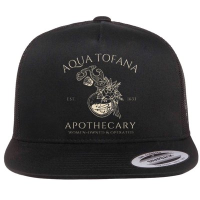 Funny Feminist Aqua Tofana Apothecary Vintage = Flat Bill Trucker Hat