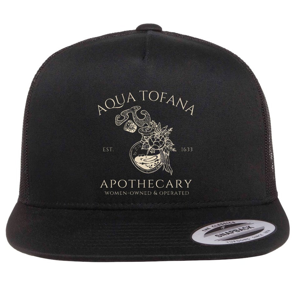 Funny Feminist Aqua Tofana Apothecary Vintage = Flat Bill Trucker Hat