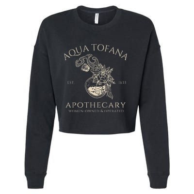 Funny Feminist Aqua Tofana Apothecary Vintage = Cropped Pullover Crew