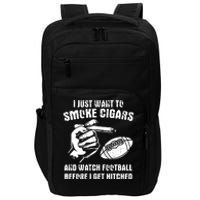 Funny Football And Cigars Bachelor Party Cigar Smoker Design Impact Tech Backpack