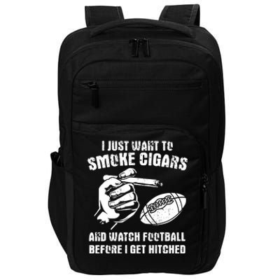 Funny Football And Cigars Bachelor Party Cigar Smoker Design Impact Tech Backpack