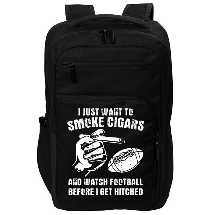 Funny Football And Cigars Bachelor Party Cigar Smoker Design Impact Tech Backpack