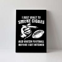 Funny Football And Cigars Bachelor Party Cigar Smoker Design Canvas