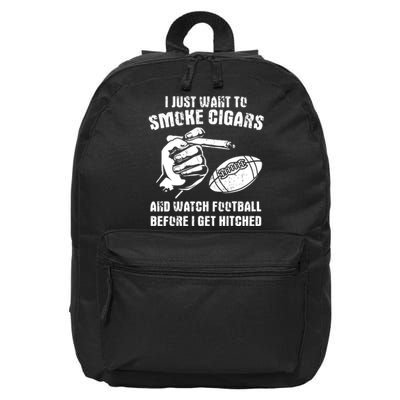 Funny Football And Cigars Bachelor Party Cigar Smoker Design 16 in Basic Backpack