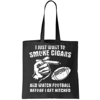 Funny Football And Cigars Bachelor Party Cigar Smoker Design Tote Bag