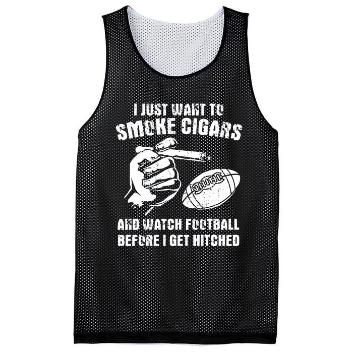 Funny Football And Cigars Bachelor Party Cigar Smoker Design Mesh Reversible Basketball Jersey Tank