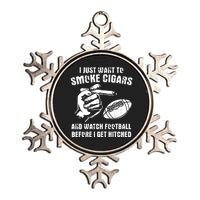 Funny Football And Cigars Bachelor Party Cigar Smoker Design Metallic Star Ornament